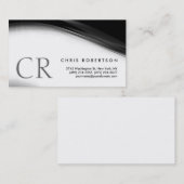 Monogram Black White Grey Pattern Visitekaartje (Voorkant / Achterkant)