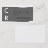 Monogram Black White Grey Pattern Visitekaartje (Voorkant / Achterkant)