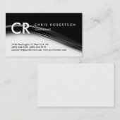 Monogram Black White Grey Pattern Visitekaartje (Voorkant / Achterkant)