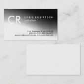 Monogram Black White Grey Pattern Visitekaartje (Voorkant / Achterkant)