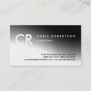 Monogram Black White Grey Pattern Visitekaartje