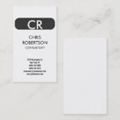 Monogram Black White Grey Stripe Visitekaartje (Voorkant / Achterkant)