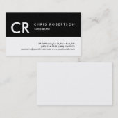 Monogram Black White Grey Texture Visitekaartje (Voorkant / Achterkant)