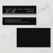 Monogram Black White Grey Trendy Visitekaartje (Voorkant / Achterkant)