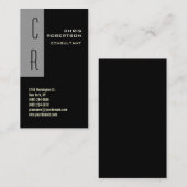 Monogram Black White Grey Visitekaartje (Voorkant / Achterkant)