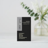 Monogram Black White Grey Visitekaartje (Staand voorkant)