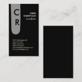 Monogram Black White Grey Visitekaartje (Voorkant / Achterkant)