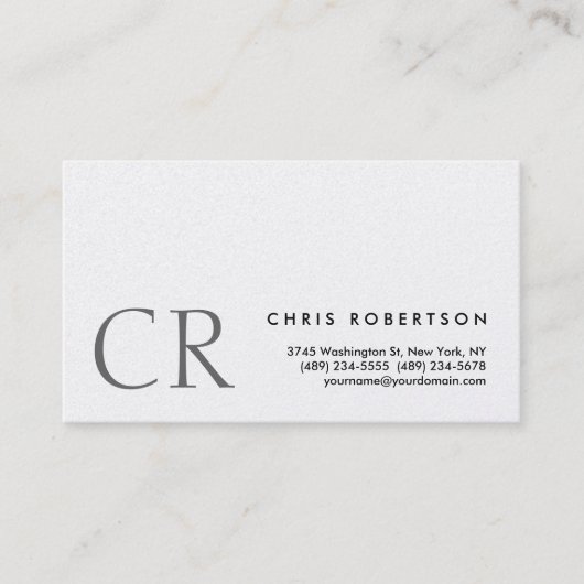 Monogram Black White Grey Visitekaartje (Voorkant)