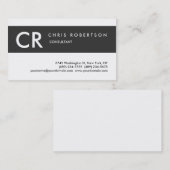 Monogram Black White Grey Visitekaartje (Voorkant / Achterkant)