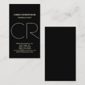 Monogram Black White Grey Visitekaartje (Voorkant / Achterkant)