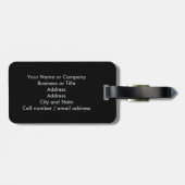 Monogram Black & White Houndstooth 2-sided w/Text Bagagelabel (Achterkant horizontaal)