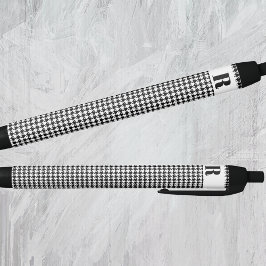 Monogram | Black White Houndstooth Pattern Ink Zwarte Inkt Pen