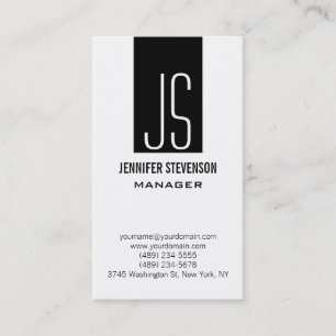 Monogram Black White Manager Visitekaartje