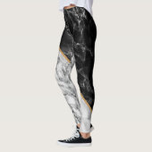 Monogram Black White Marble Stone Leggings (Links)