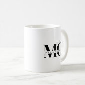Monogram Black White Modern Minimalist Elegant Koffiemok (Voorkant rechts)