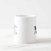 Monogram Black White Modern Minimalist Elegant Koffiemok (Center)