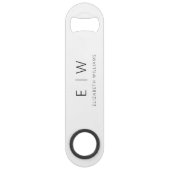 Monogram Black White Modern Minimalist Elegant Speed Flessenopener (Voorkant)