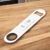 Monogram Black White Modern Minimalist Elegant Speed Flessenopener
