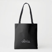 Monogram Black White Modern Minimalist Elegant Tote Bag (Voorkant)