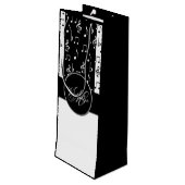 Monogram Black & White Musical Stripes Wine Bag 5 Wijn Cadeautas (Achterkant Gekanteld)