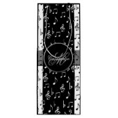 Monogram Black & White Musical Stripes Wine Bag Wijn Cadeautas (Achterkant)