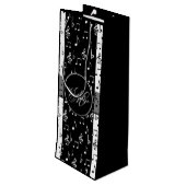 Monogram Black & White Musical Stripes Wine Bag Wijn Cadeautas (Achterkant Gekanteld)