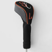 Monogram Black White Oranje Lw Golfheadcover (Schuin)