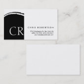 Monogram Black White Pattern Visitekaartje (Voorkant / Achterkant)