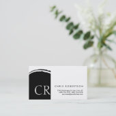 Monogram Black White Pattern Visitekaartje (Staand voorkant)