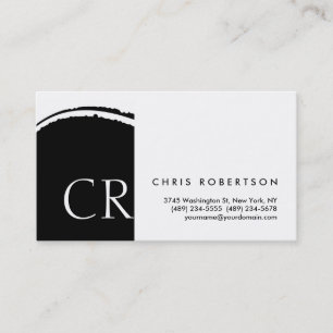 Monogram Black White Pattern Visitekaartje