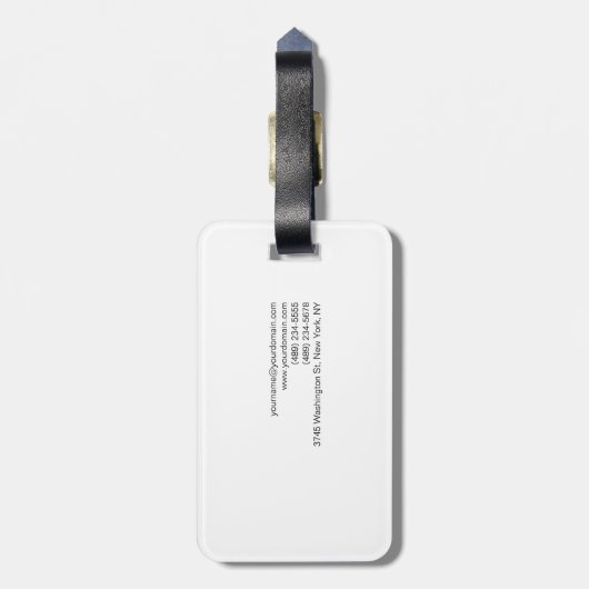 Monogram Black White Photography Modern minimalist Bagagelabel (Achterkant verticaal)