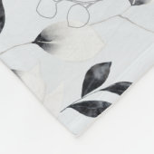 Monogram Black White Silver Grey Floral Leaves Fleece Deken (Hoek)