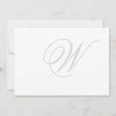 Monogram Black White Silver Wedding Rehearsal Kaart (Achterkant)