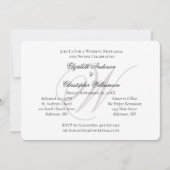 Monogram Black White Silver Wedding Rehearsal Kaart (Voorkant)