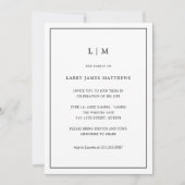 Monogram Black White Simple Celebration of Life Kaart (Voorkant)