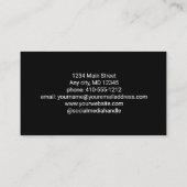 Monogram Black White Simple Minimalist Masculine Visitekaartje (Achterkant)