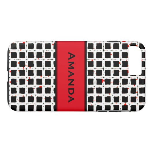Monogram Black White Trendy Elegant Pattern Case-Mate iPhone Case (Achterkant (Horizontaal))