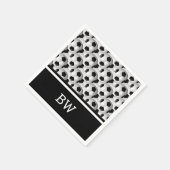Monogram Black White Voetbal Pattern Servet (Hoek)