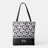 Monogram Black White Voetbal Pattern Tote Bag (Achterkant)