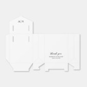 Monogram Black White Wedding Favor Box Bedankdoosjes (Uitgevouwen)