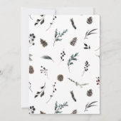 Monogram Black Winter Berry Wreath Merry Kerstmis Feestdagenkaart (Achterkant)