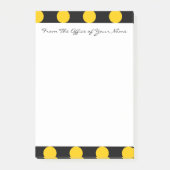 Monogram Black Yellow Chic Polka Dot Pattern Post-it® Notes (Voorkant)