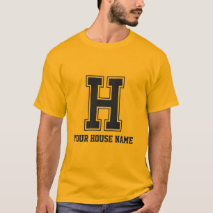 Monogram Black Yellow College House Initiaal H T-shirt