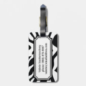 Monogram Black Zebra Stripes Personalized Bag Labe Bagagelabel (Achterkant verticaal)