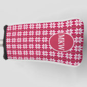 Monogram Blade Putter Gepersonaliseerd Hoofd Hoesj Golfheadcover (Voorkant)