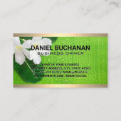 Monogram | Bladeren bloemen Visitekaartje (Achterkant)