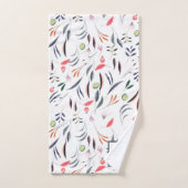 monogram bladeren en veren bad handdoek (Handdoek)