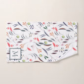 monogram bladeren en veren bad handdoek (Handdoek)