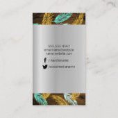 Monogram / bladeren houtversiering / palmblad visitekaartje (Achterkant)