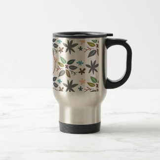 monogram & bladeren reisbeker